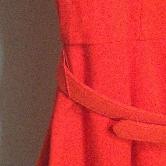 Cache Orange Peplum Dress, Size 2, with Belt - Picture 6 of 10